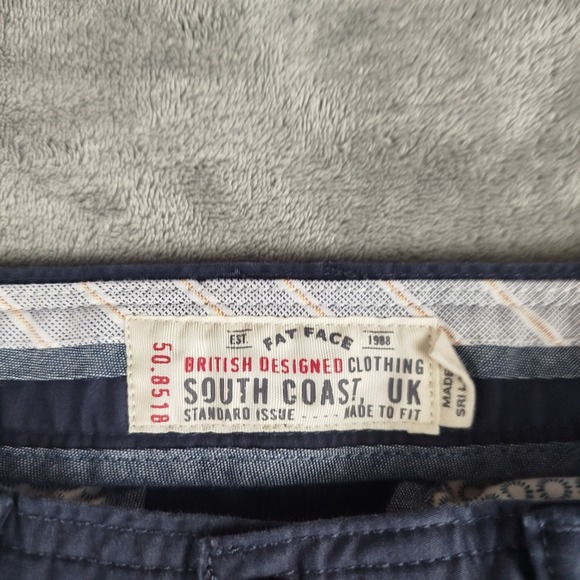 Fat Face Straight Leg Chino Pants Pigment Dyed Navy Blue Men's 32x30 Trouser - Picture 5 of 16